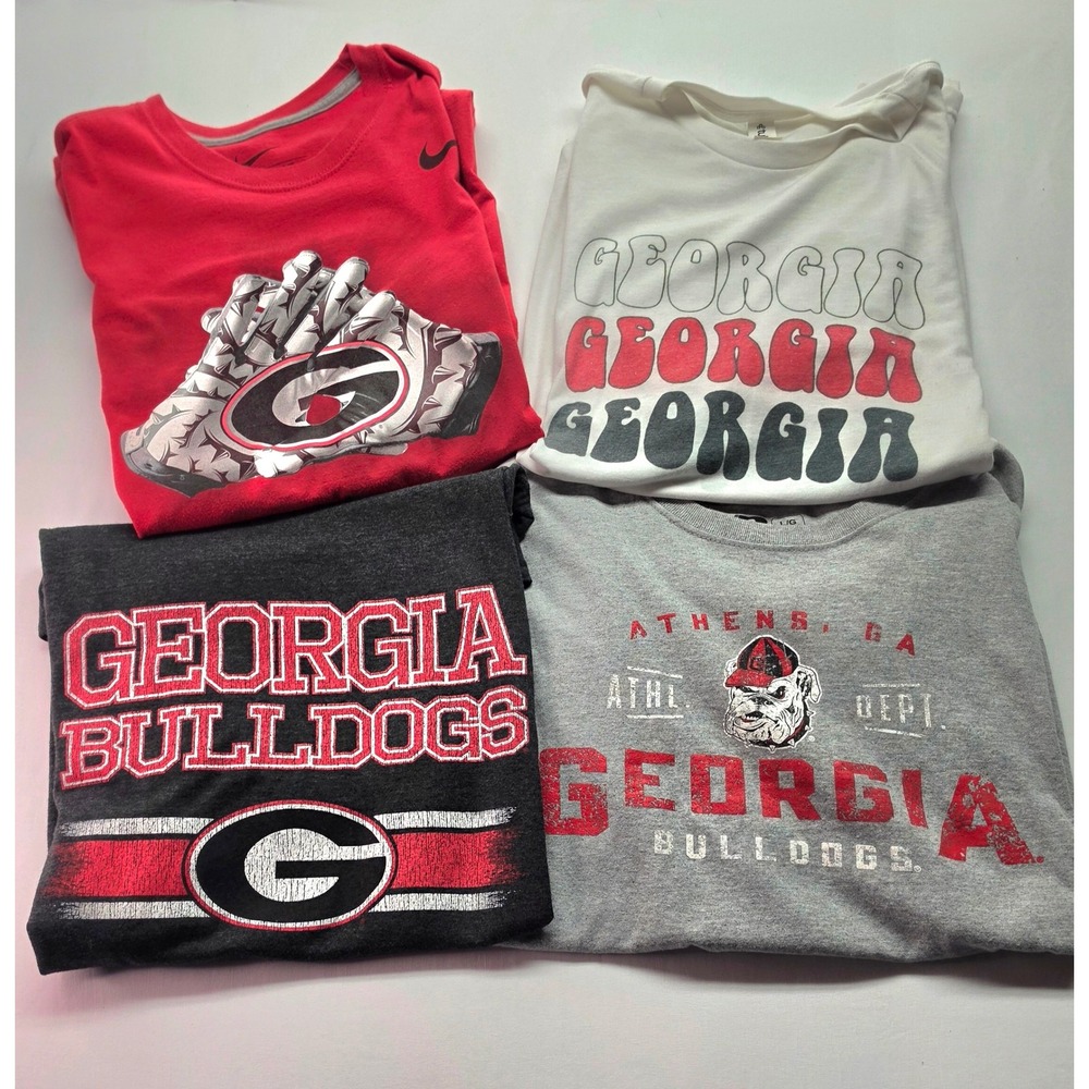 Georgia Bulldogs T-Shirt Lot of 4 Mens Large UGA Red Grey Logo